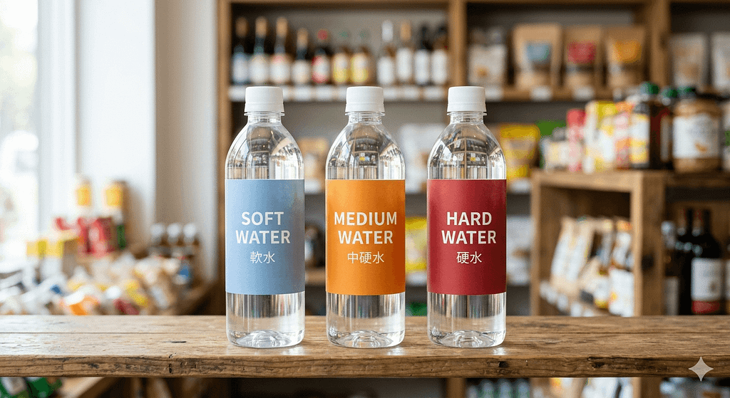 コーヒーに合う水のタイプ(軟水・中硬水・硬水)を説明するためのイメージ写真