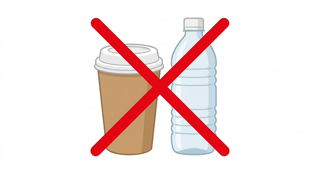 紙コップやペットボトルをそのまま電子レンジで温めるのは危険というNG表示