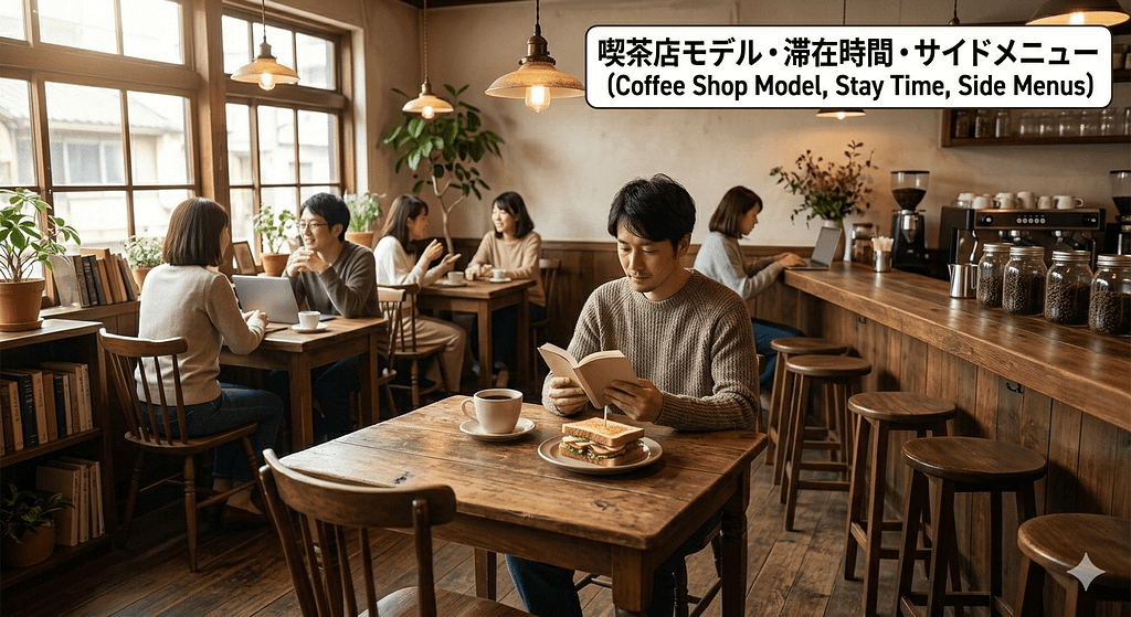 喫茶店モデルの滞在時間・サイドメニューをイメージした画像