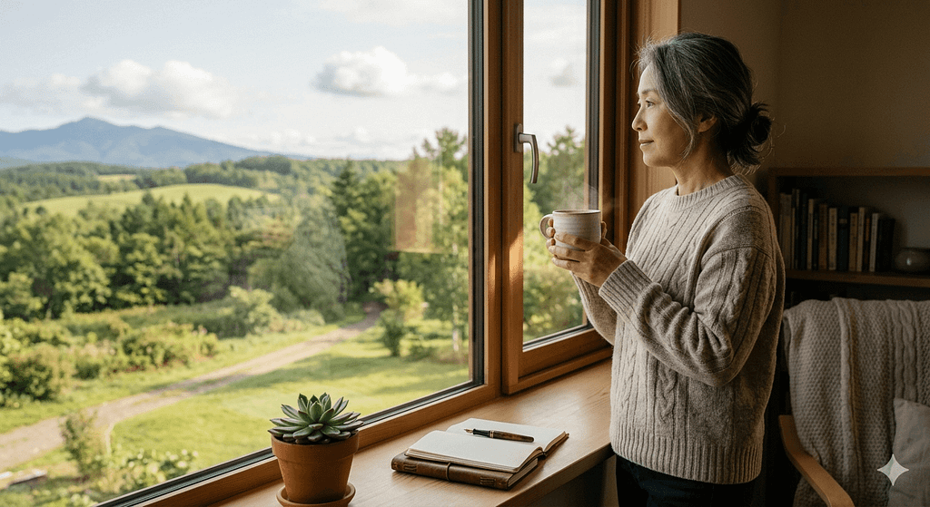 コーヒーを楽しみながら未来に思いを馳せる、自分に合った習慣をイメージした画像