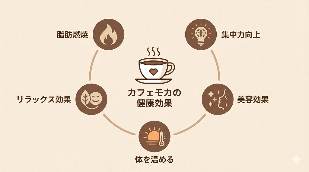 コーヒーとココアを混ぜる5つの効果:ダイエット・集中力・リラックス・美容・冷え性改善