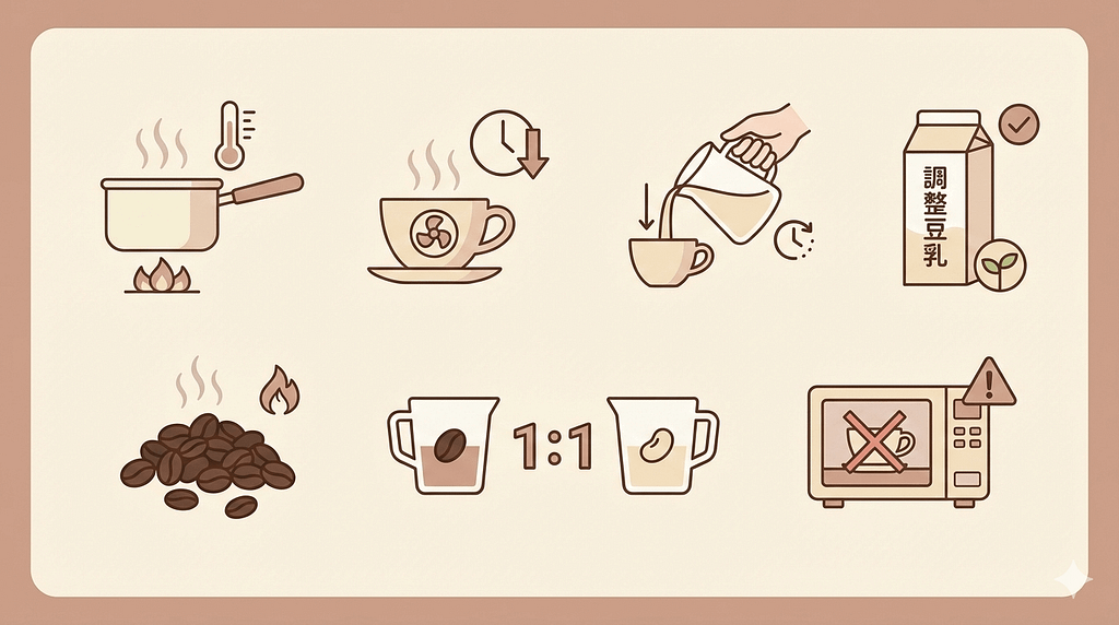 コーヒーと豆乳を分離させない7つのコツと対策一覧