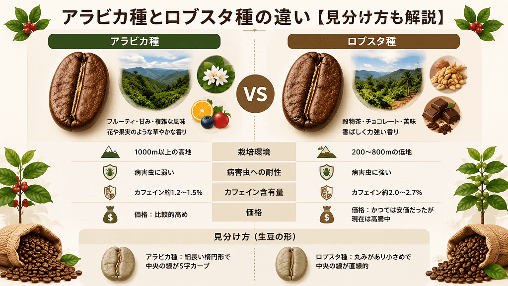 アラビカ種とロブスタ種の違い