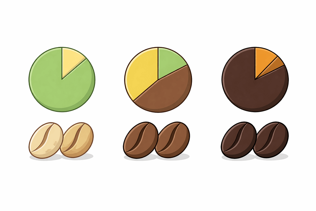 コーヒー豆の三大品種（アラビカ種・ロブスタ種・リベリカ種）の生産割合と特徴の比較図