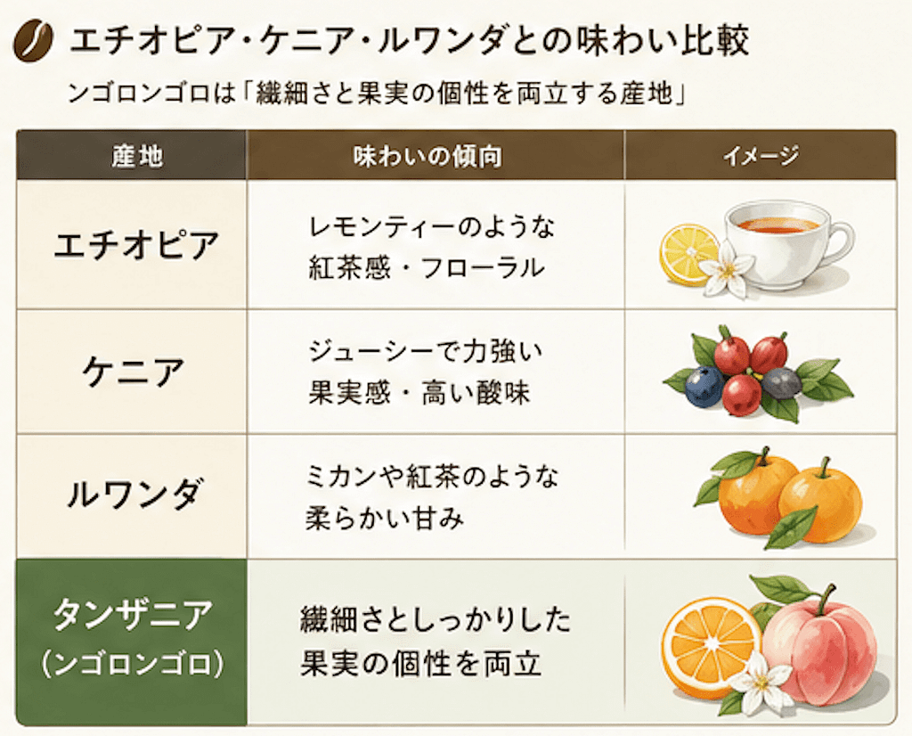 エチオピア・ケニア・ルワンダの味わい比較