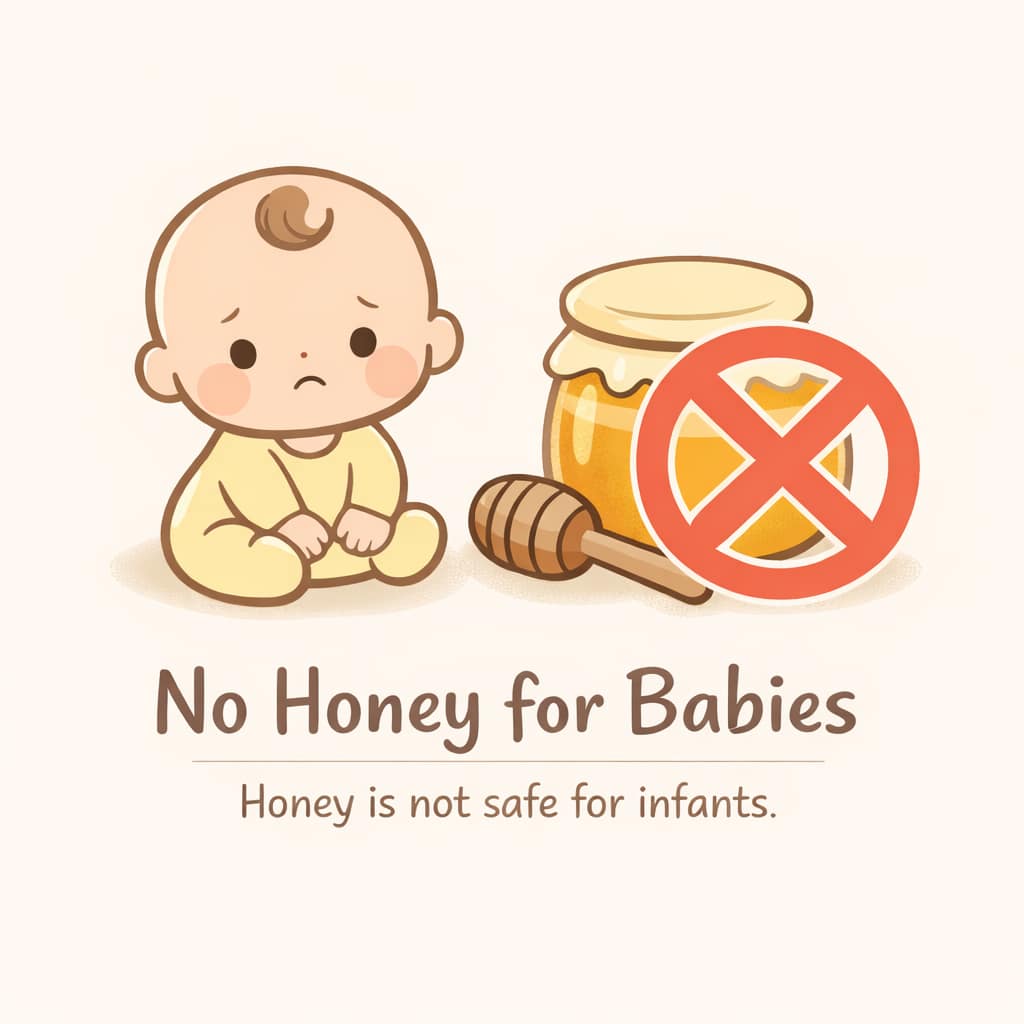 「乳児NG」を示す、やわらかいが明確な禁止アイコンイラスト。